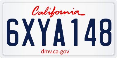 CA license plate 6XYA148