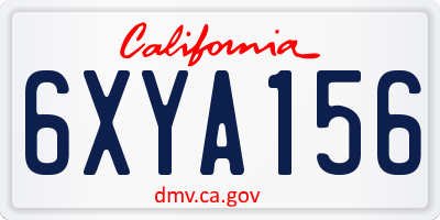 CA license plate 6XYA156