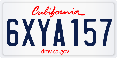CA license plate 6XYA157