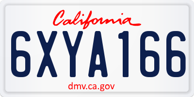 CA license plate 6XYA166