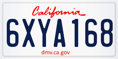 CA license plate 6XYA168