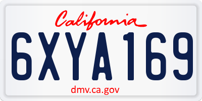 CA license plate 6XYA169