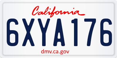 CA license plate 6XYA176