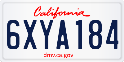 CA license plate 6XYA184
