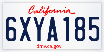 CA license plate 6XYA185