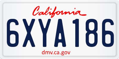 CA license plate 6XYA186