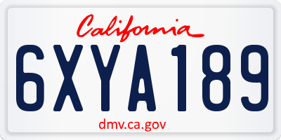 CA license plate 6XYA189