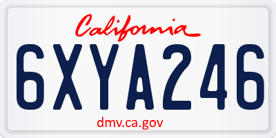 CA license plate 6XYA246