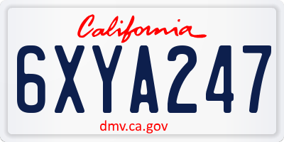 CA license plate 6XYA247