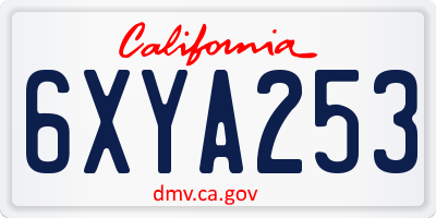 CA license plate 6XYA253