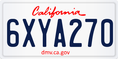 CA license plate 6XYA270