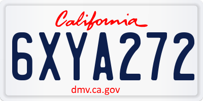 CA license plate 6XYA272