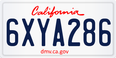 CA license plate 6XYA286
