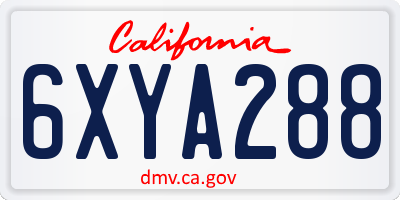 CA license plate 6XYA288