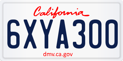 CA license plate 6XYA300