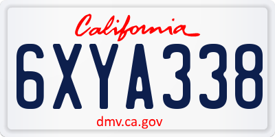 CA license plate 6XYA338