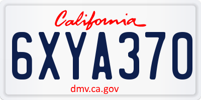 CA license plate 6XYA370