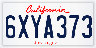 CA license plate 6XYA373