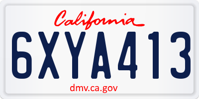 CA license plate 6XYA413