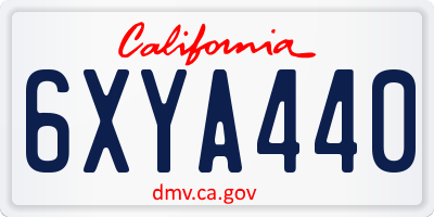 CA license plate 6XYA440