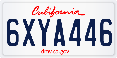 CA license plate 6XYA446