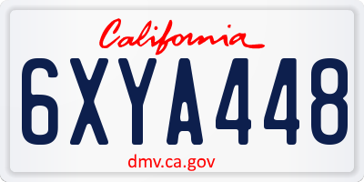 CA license plate 6XYA448