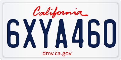 CA license plate 6XYA460