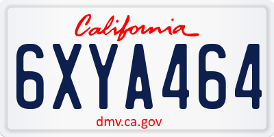 CA license plate 6XYA464