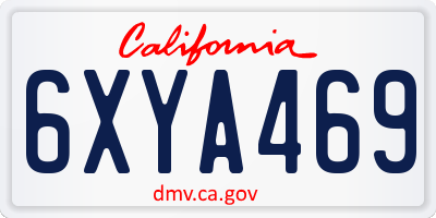 CA license plate 6XYA469