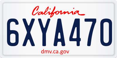 CA license plate 6XYA470