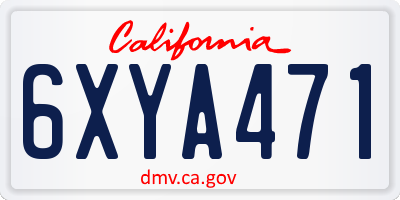 CA license plate 6XYA471