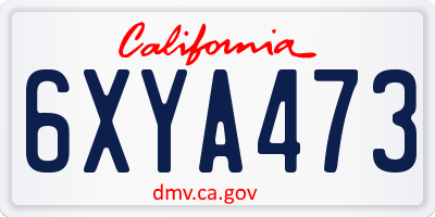 CA license plate 6XYA473