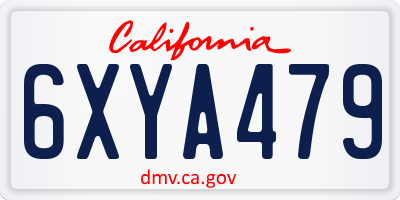 CA license plate 6XYA479
