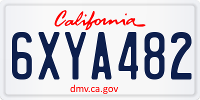 CA license plate 6XYA482