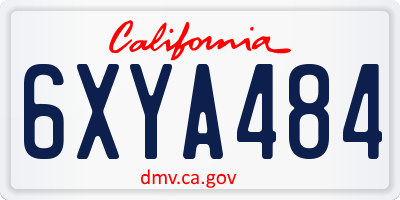 CA license plate 6XYA484