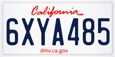 CA license plate 6XYA485