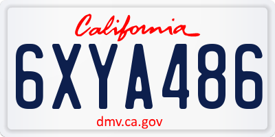 CA license plate 6XYA486