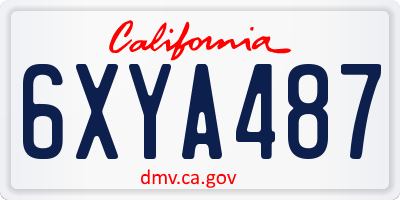 CA license plate 6XYA487