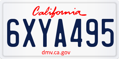 CA license plate 6XYA495