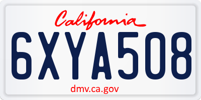 CA license plate 6XYA508