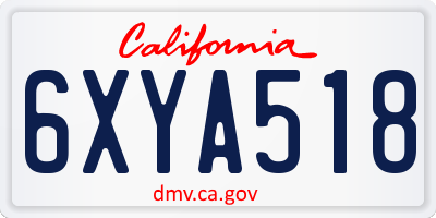 CA license plate 6XYA518