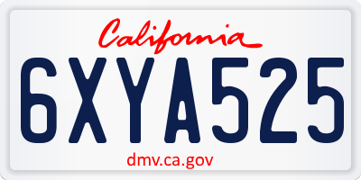 CA license plate 6XYA525