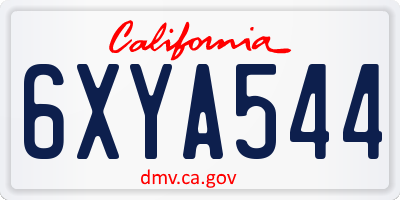 CA license plate 6XYA544