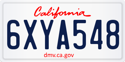 CA license plate 6XYA548
