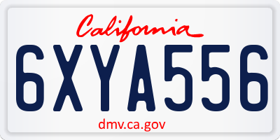 CA license plate 6XYA556
