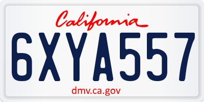 CA license plate 6XYA557