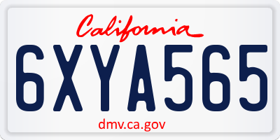 CA license plate 6XYA565