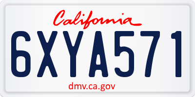 CA license plate 6XYA571