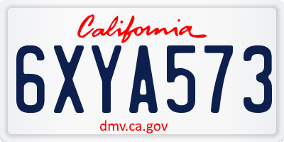 CA license plate 6XYA573