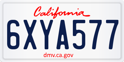 CA license plate 6XYA577